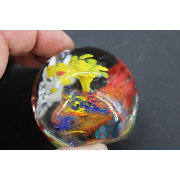 Hand Blown glass Paperweight, multi colors like coral reef. - Picture 8 of 9